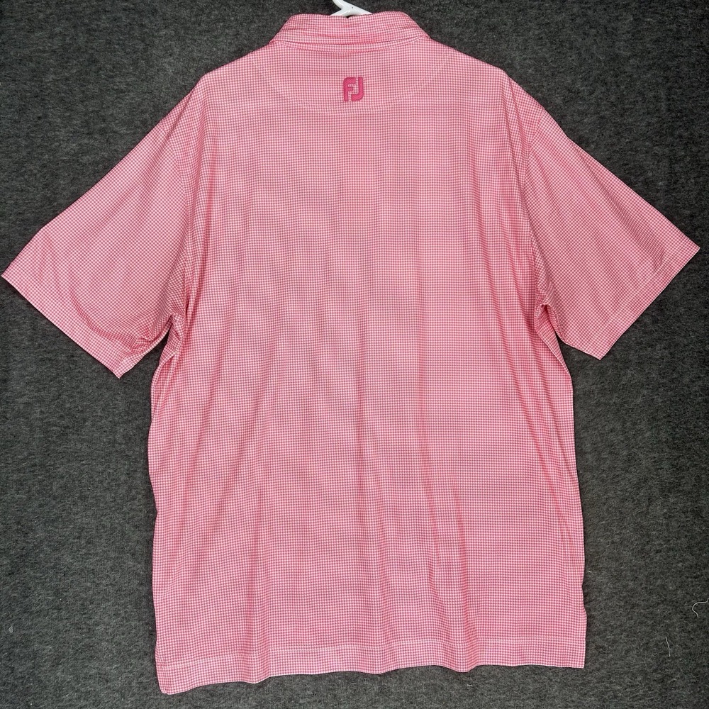 FootJoy Golf Polo Shirt Mens Large Pink White Houndstooth Brookstone Golf‎ & CC - Picture 11 of 12